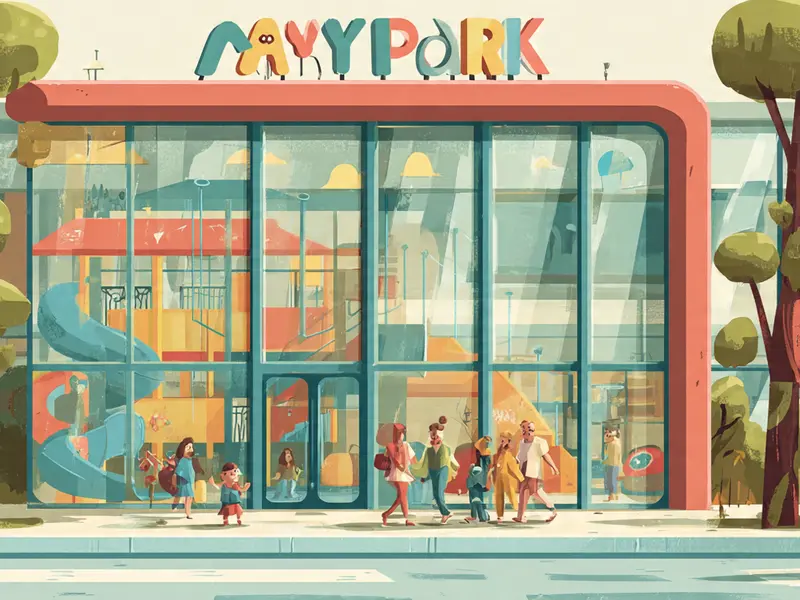 Ay Park oyun parkı dış cephe ve kaydırak alanı illüstrasyonu